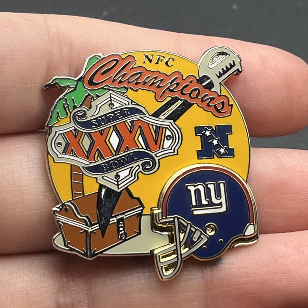 Super Bowl XXXV NFL 2001 New York Giants NFC Champions‎ Lapel Hat Pin